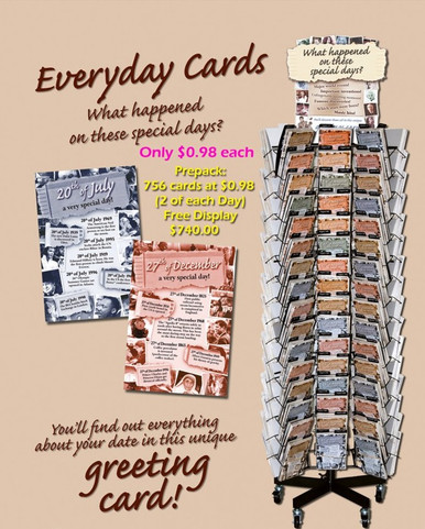 Everyday Cards Prepack (Includes 756 Cards @ $0.98 each), Free Display value at $740.00